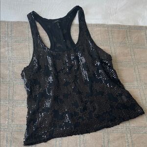 Nollie Black Sequin Tank Top